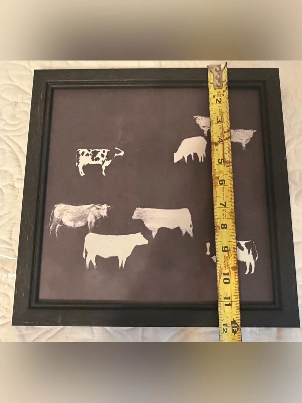 Farmhouse Black and White Cow Silhouette Wall Art